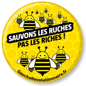 Badge Sauvons les ruches (jaune)
