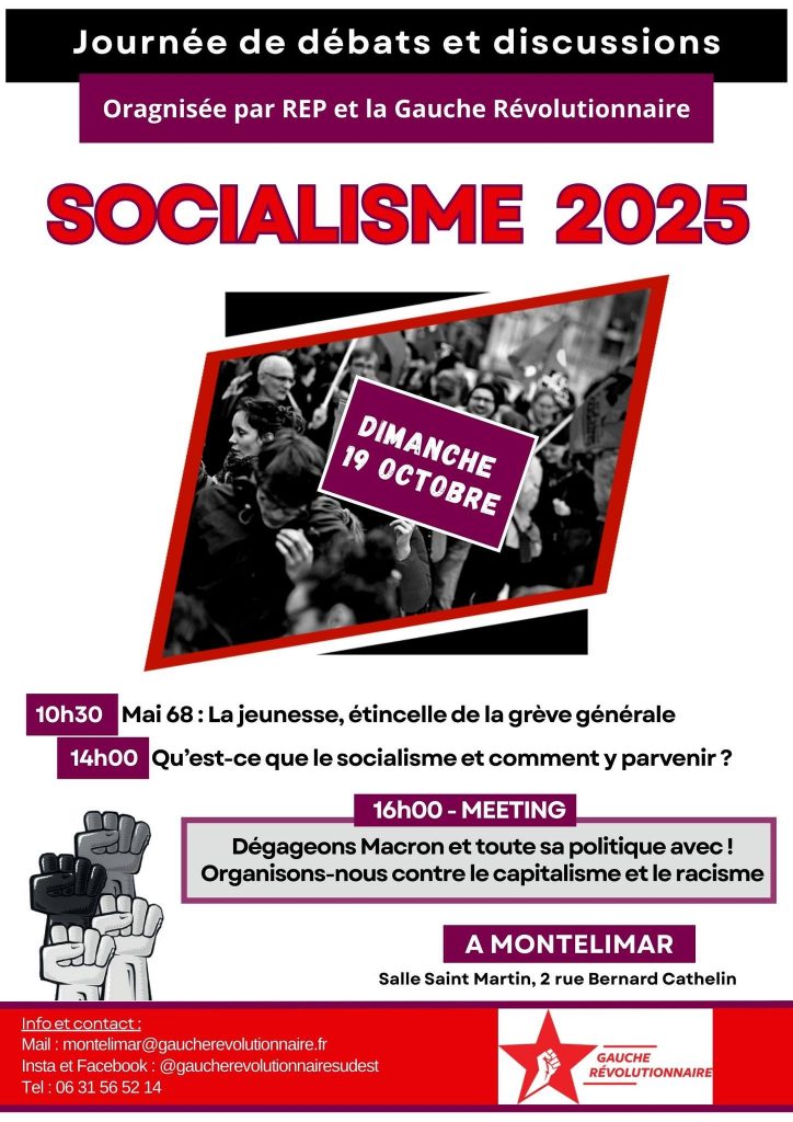 Réunion-débat dimanche 19 octobre à Montélimar